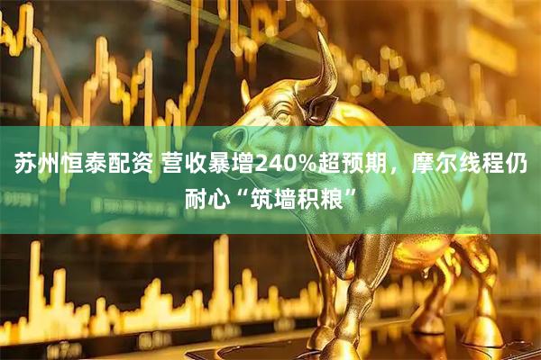 苏州恒泰配资 营收暴增240%超预期，摩尔线程仍耐心“筑墙积粮”