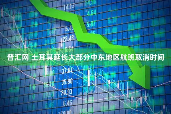 普汇网 土耳其延长大部分中东地区航班取消时间
