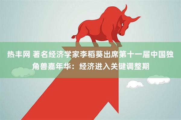 热丰网 著名经济学家李稻葵出席第十一届中国独角兽嘉年华：经济进入关键调整期