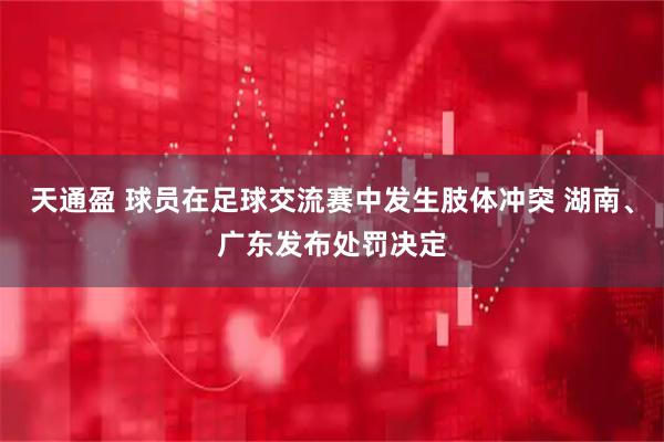 天通盈 球员在足球交流赛中发生肢体冲突 湖南、广东发布处罚决定