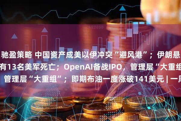 驰盈策略 中国资产成美以伊冲突“避风港”；伊朗悬赏活捉美军飞行员，已有13名美军死亡；OpenAI备战IPO，管理层“大重组”；即期布油一度涨破141美元 | 一周国际财经