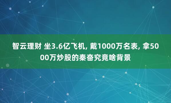 智云理财 坐3.6亿飞机, 戴1000万名表, 拿5000万炒股的秦奋究竟啥背景