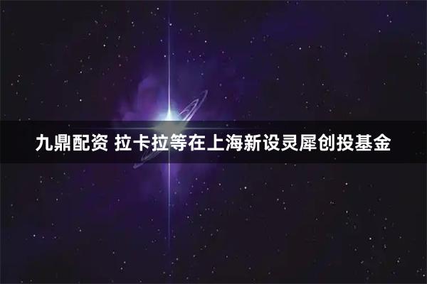 九鼎配资 拉卡拉等在上海新设灵犀创投基金
