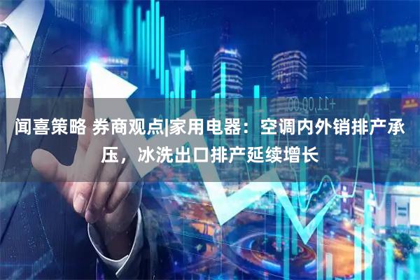 闻喜策略 券商观点|家用电器：空调内外销排产承压，冰洗出口排产延续增长